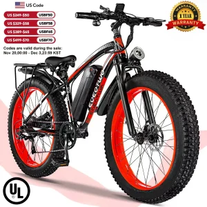 EOEOTWO E01 Electric Bike Adult 26" Fat Tire 1500W Motor