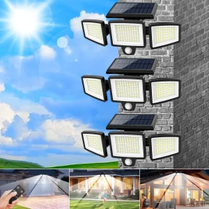 (5/4/3/2/1 pcs) 3-Head Solar Outdoor Light