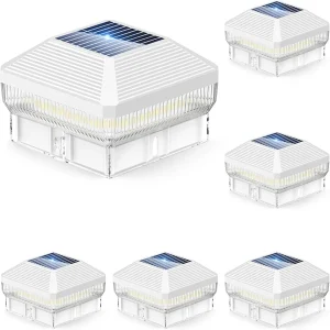 "Solar Post Cap Lights 6/12-Pack, 40-LED 30-Lumen 4x4 Fence Lights