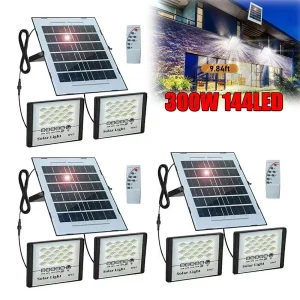 300W LED Solar Street Lights Outdoor Flood Lamps Waterproof Spotlight