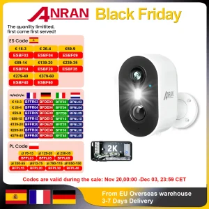 ANRAN 2K Rechargeable Battery 2.4G WiFi Camera Wireless Home Surveillance