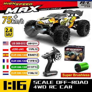 WLtoys 16101 Pro 1:16 75KM/H 4WD RC Car With LED